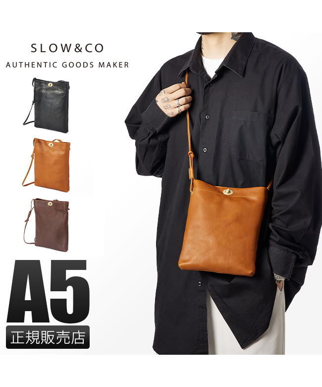 免税店 「SLOW」本革ショルダーバッグ - バッグ