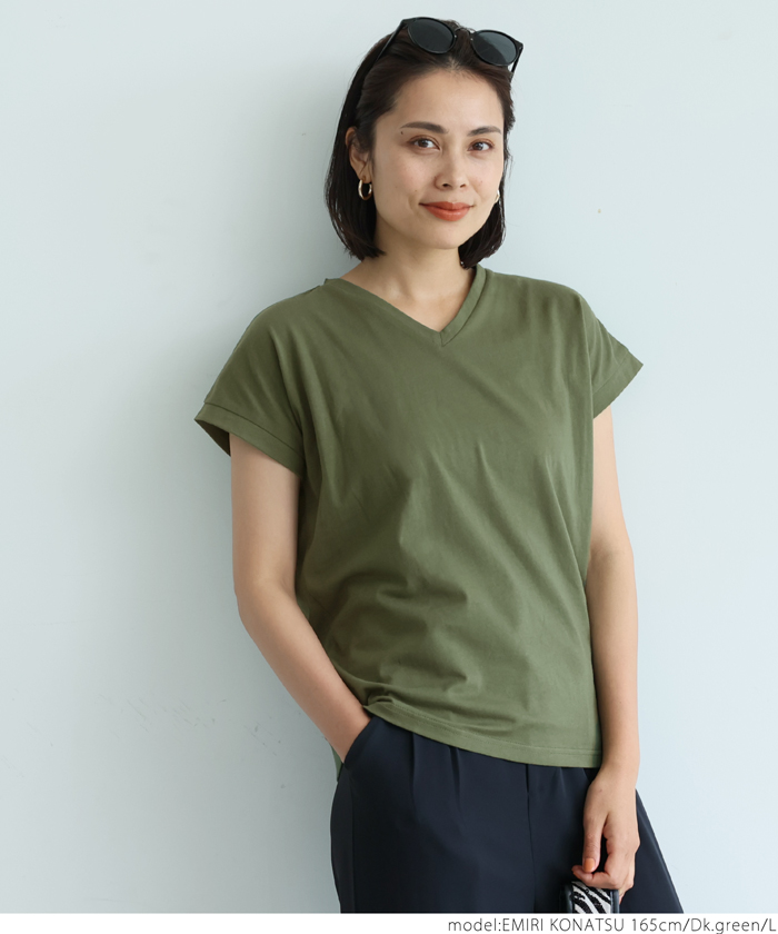 cloth＆cross コーヒーTシャツ　Ｖネック　フレンチスリーブ　白 cloth＆cross コーヒーTシャツ Vネック フレンチスリーブ 白