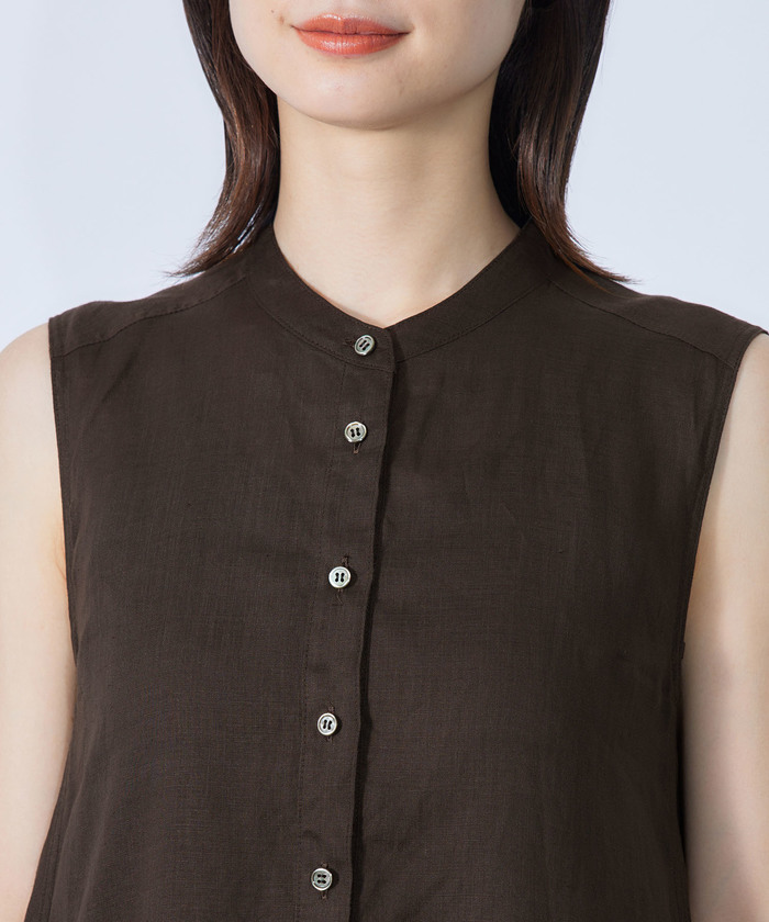 セール 30%OFF】テレデランリネンバンドカラーAラインシャツ