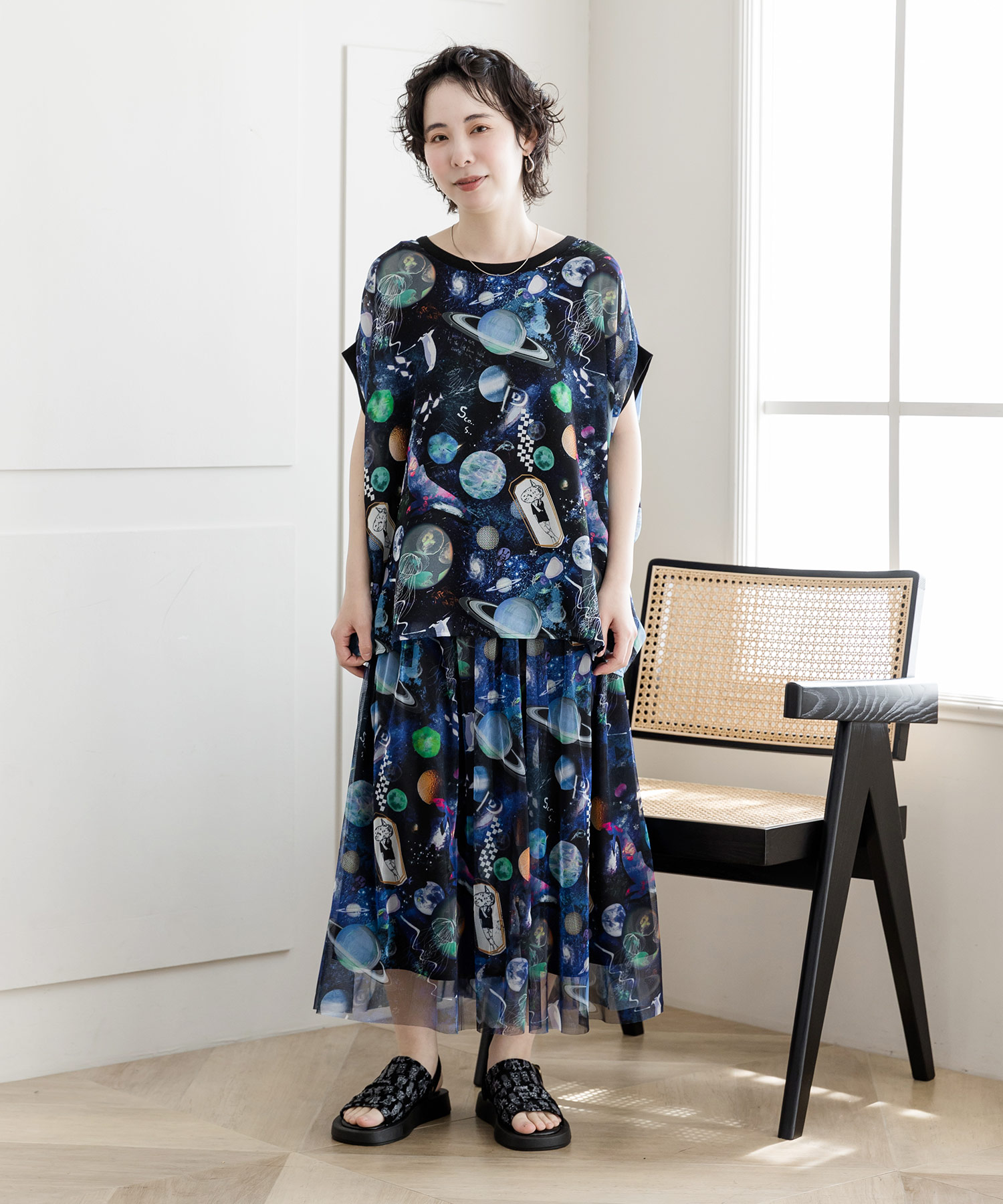 セール 40%OFF】【セットアップ対応商品】宇宙柄キャミ
