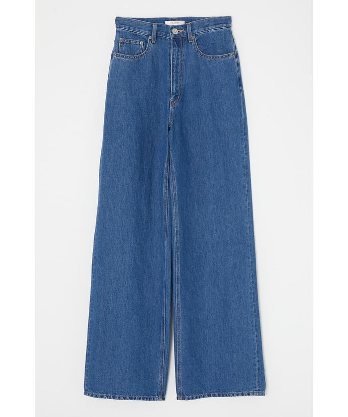 新品タグ付き MOUSSY コットン リネン ワイド デニムパンツ 濃紺 W25 セール】COTTON LINEN WIDE STRAIGHT(504771723) | マウジー
