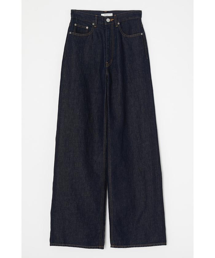 新品タグ付き MOUSSY コットン リネン ワイド デニムパンツ 濃紺 W25 新品タグ付き MOUSSY コットン リネン ワイド デニムパンツ 濃紺