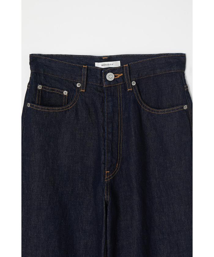 新品タグ付き MOUSSY コットン リネン ワイド デニムパンツ 濃紺 W25 セール】COTTON LINEN WIDE STRAIGHT(504771723) | マウジー
