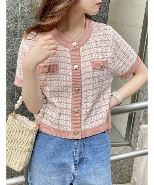 セール48 Off ７ｇツイード半袖カーディガン イング Ingni D Fashion