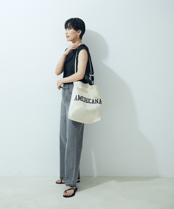 Americana for SALON】2WAYロゴトートバッグ(504771111 Americana for SALON】2WAYロゴトートバッグ(504771111