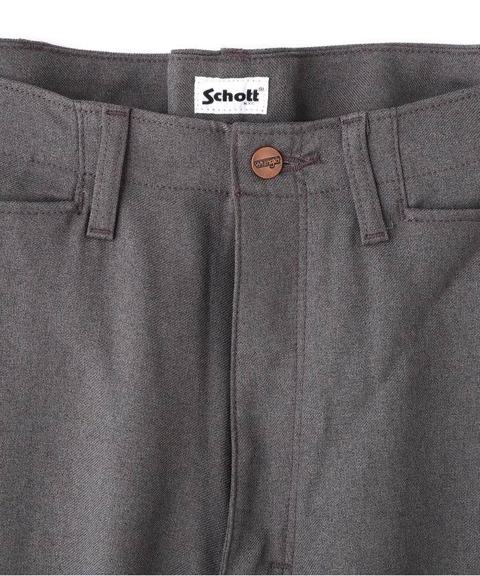 Schott × Wrangler スタプレ ワイドパンツ ドレスパンツ セール】Schott/ショット/×Wrangler/ラングラー/WRANCHER WIDE
