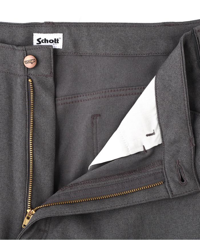 Schott × Wrangler スタプレ ワイドパンツ ドレスパンツ セール】Schott/ショット/×Wrangler/ラングラー/WRANCHER WIDE