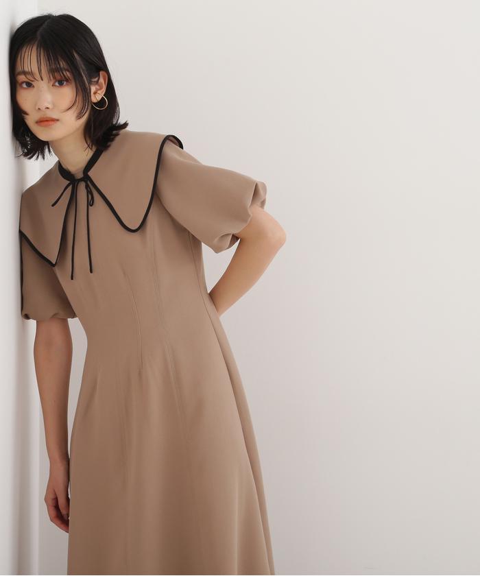 極美品　ナチュラル ビューティー ベーシック フォーマル ノーカラー ワンピース エヌ ナチュラルビューティーベーシック N. Natural Beauty