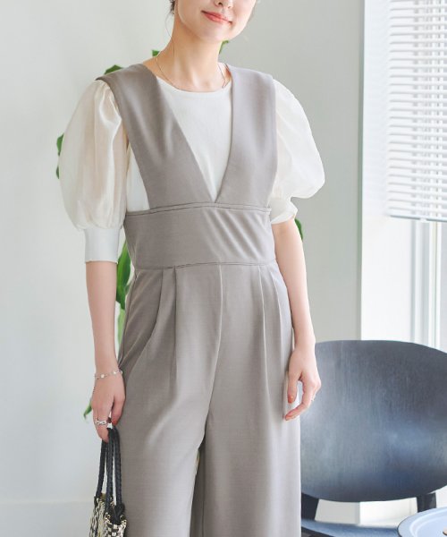 ハイウエストVネックオールインワン/サロペット(504778783) | ティティベイト(titivate) - d fashion ハイウエストVネックオールインワン/サロペット(504778783) | ティティベイト(titivate) - d fashion