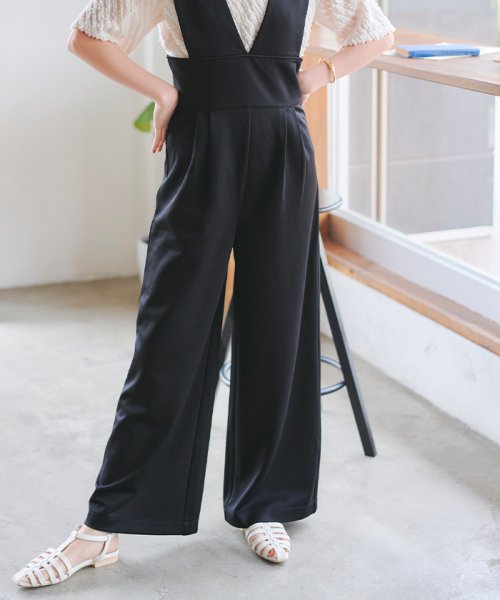 ハイウエストVネックオールインワン/サロペット(504778783) | ティティベイト(titivate) - d fashion ハイウエストVネックオールインワン/サロペット(504778783) | ティティベイト(titivate) - d fashion
