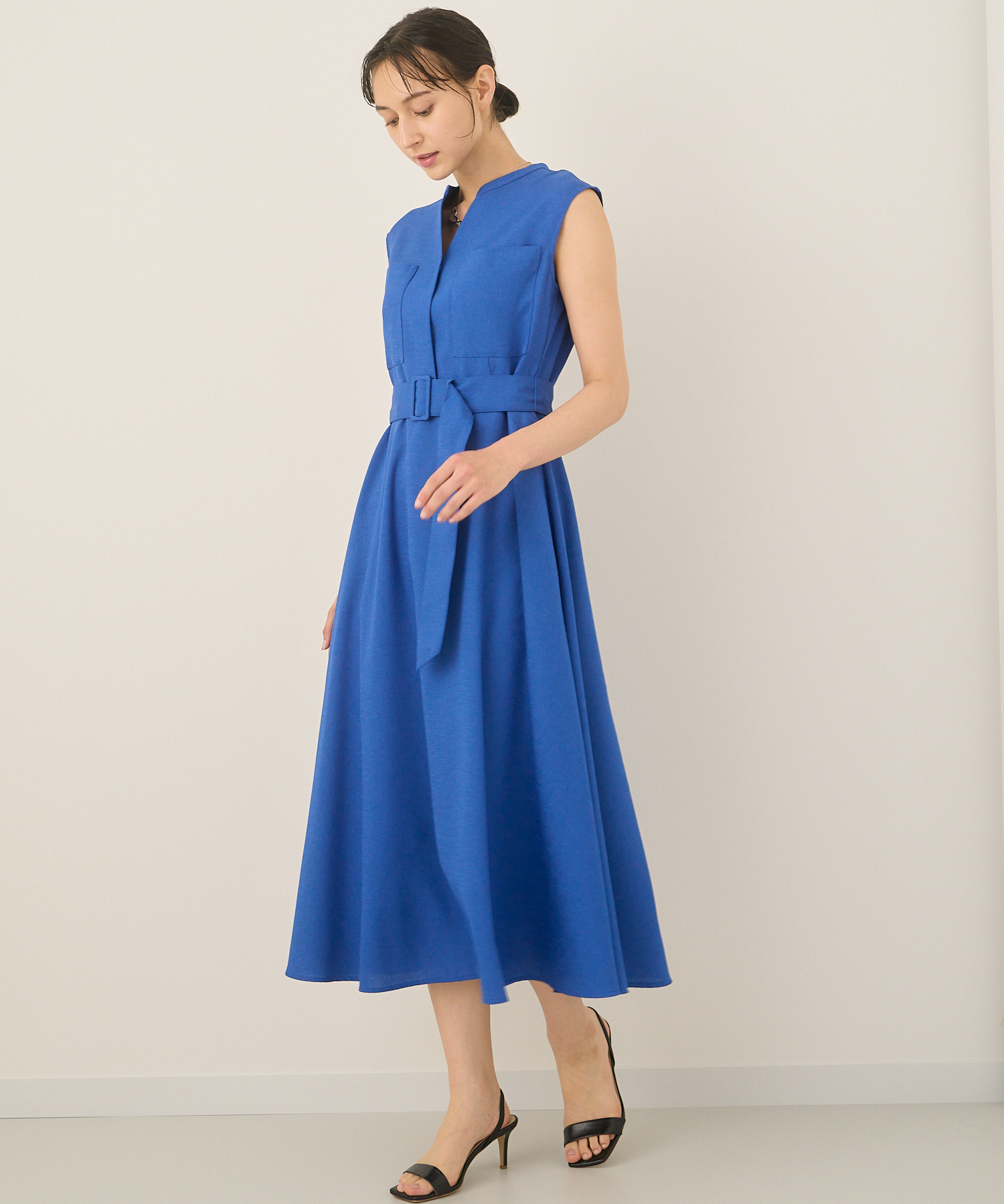 ANAYI】新品未使用＊リネン調 オックスポケット付き ワンピース