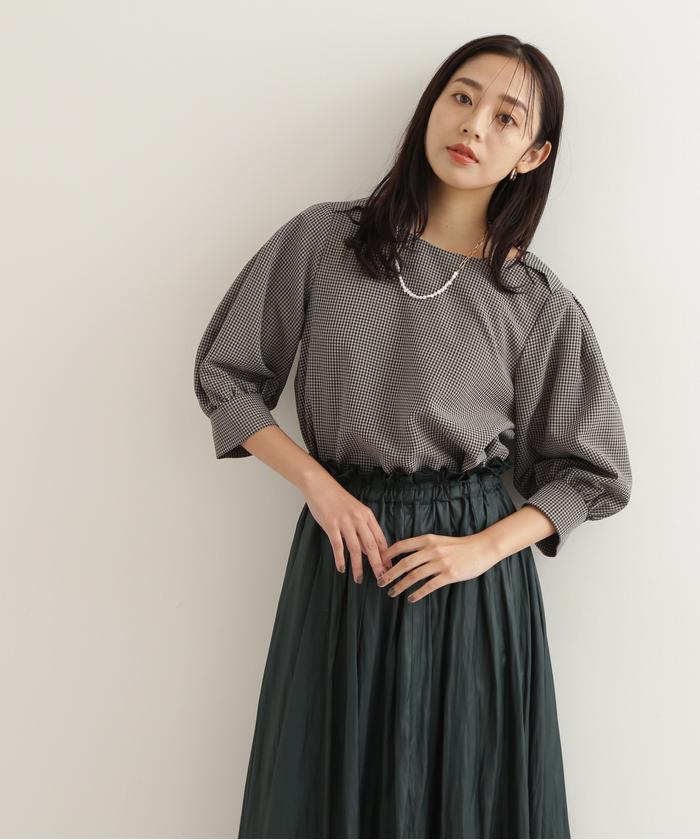 セール 30%OFF】オータムミニギンガムブラウス(504778666 セール 30%OFF】オータムミニギンガムブラウス(504778666