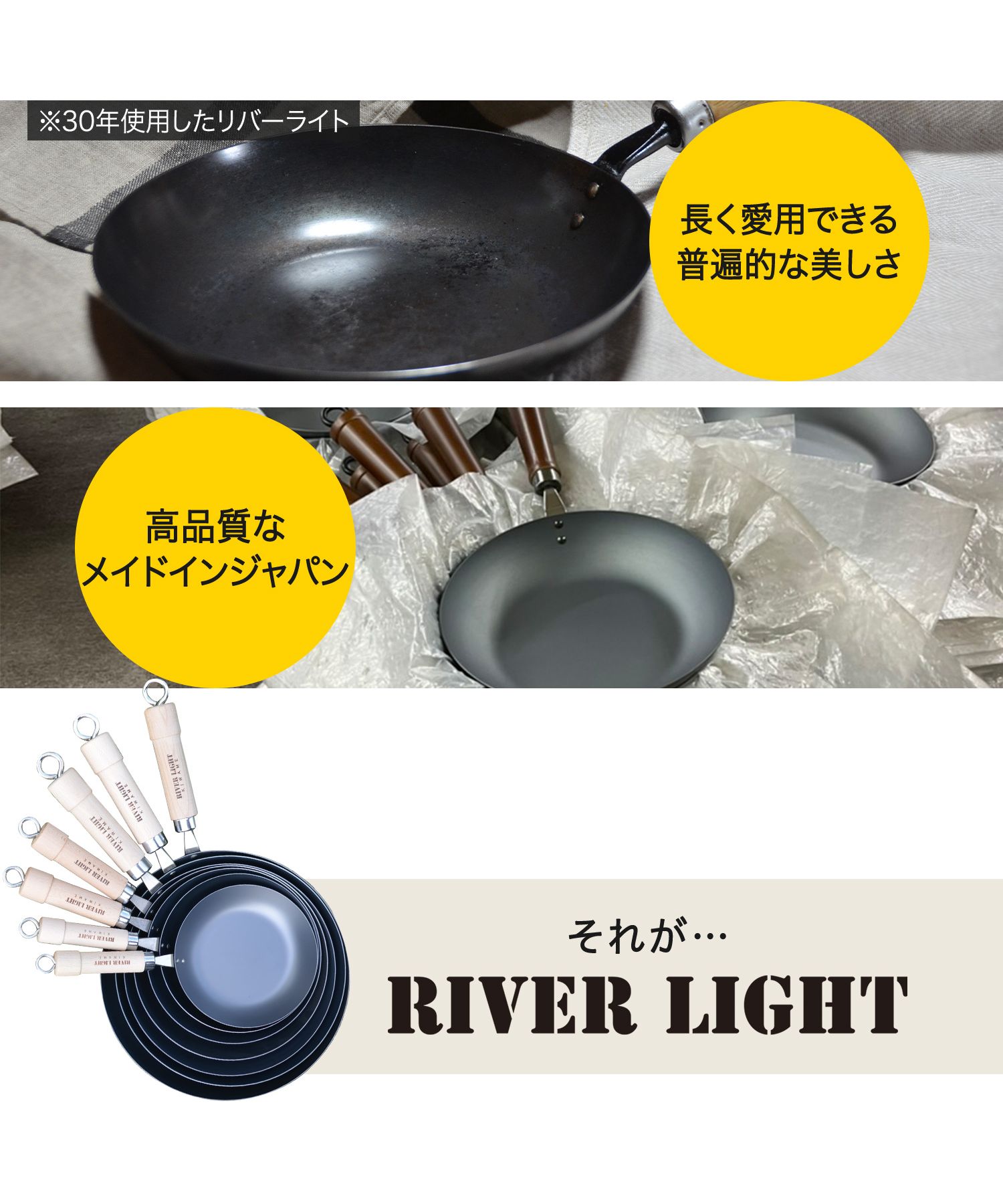 リバーライト RIVER LIGHT リバーライト RIVER LIGHT 極 フライパン 炒め鍋 20cm IH ガス対応 鉄 極JAPAN  J1420(504778973) | リバーライト(RIVER LIGHT) - d fashion