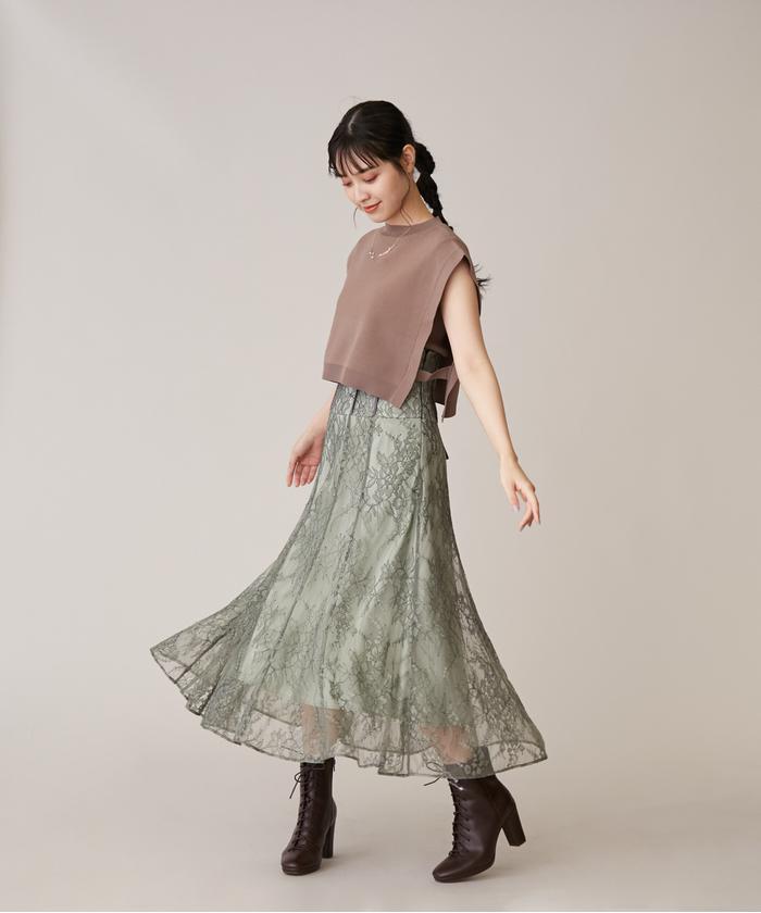 トリミングレース スカート(504719493) | ジル バイ ジル