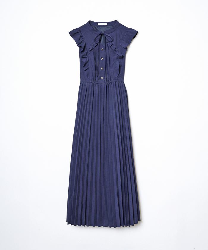 セール 50%OFF】ボウタイフリルプリーツワンピース(504782105
