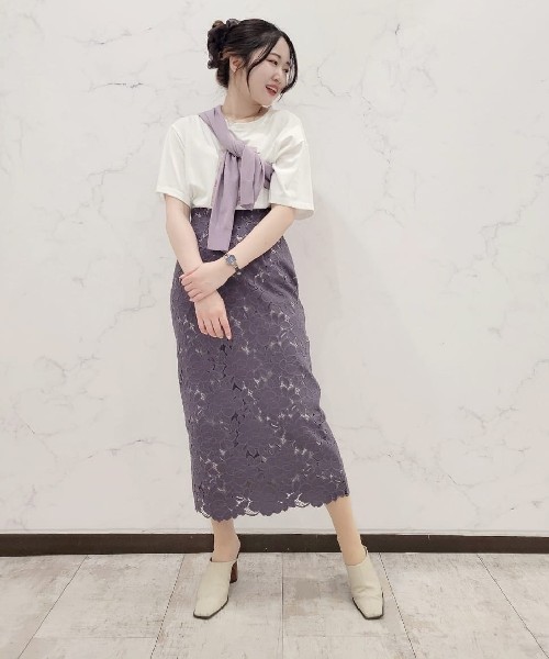 セール】|美人百花5月号掲載商品|ビッグフラワーレースロング セール】|美人百花5月号掲載商品|ビッグフラワーレースロング