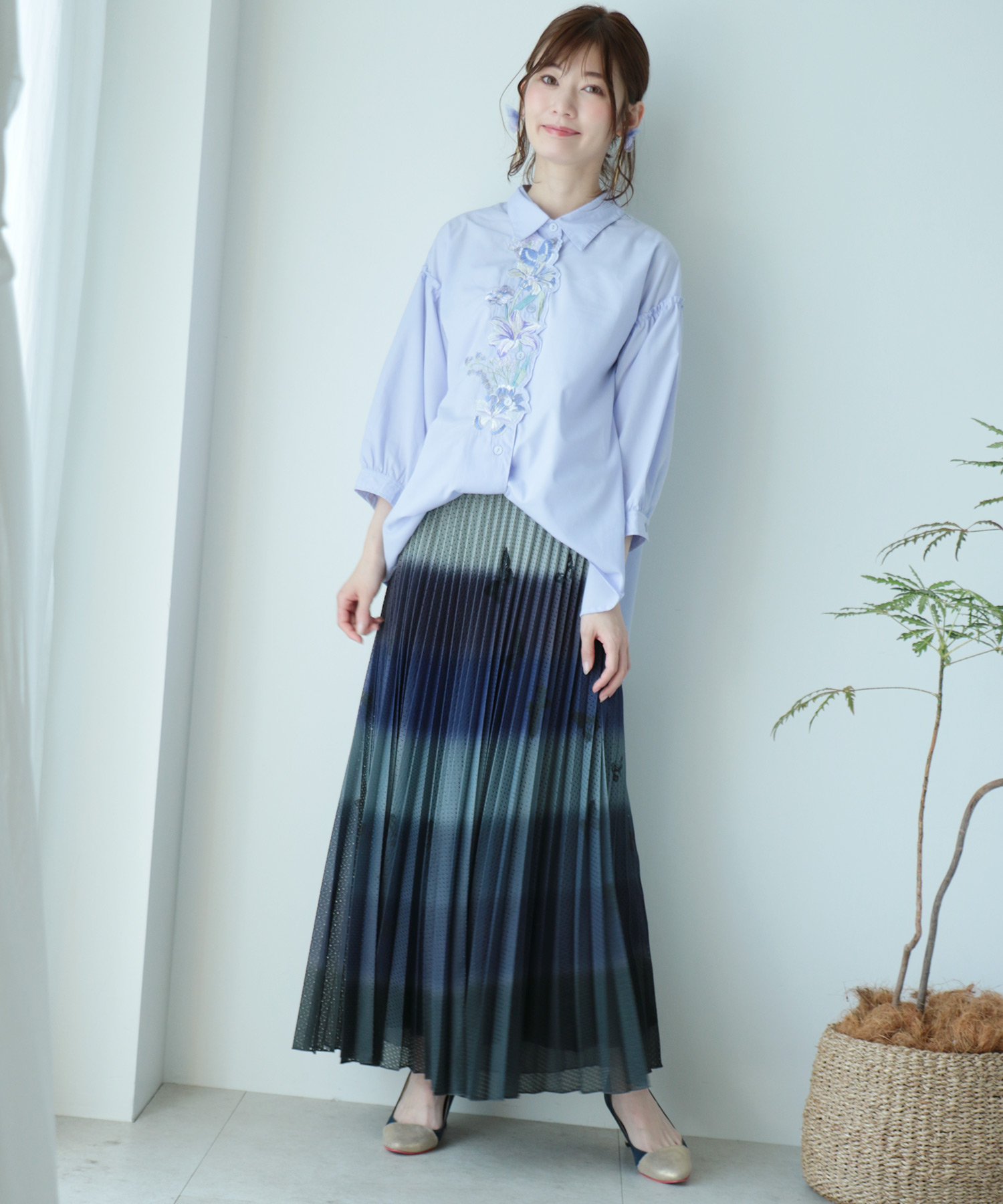 【人気商品】 セール イズ | 50%OFF】蝶柄グラデーションスカート(504781547) スカート