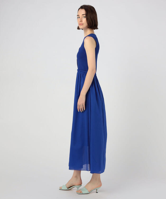 セール 40%OFF】コットンオーガンジーコンビ ノースリーブマキシ