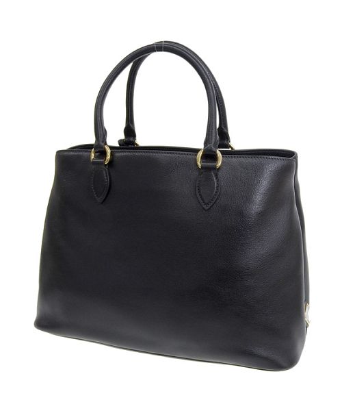 PRADA GLACE CALF ハンドバッグ Prada Black Glace Calfskin Leather Twin Pocket Double Handle