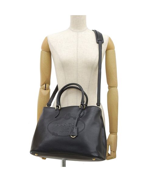 PRADA GLACE CALF ハンドバッグ Prada Glace Calf Leather Satchel Bag in Black Nero | eBay