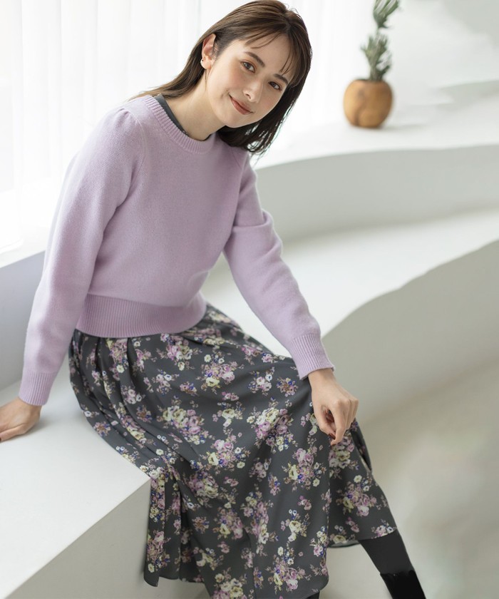◉さくらです！美品　miu miu ブラックワンピース　上質シルク100 セール】フェイクレイヤードデザインキャミワンピース／腰巻き風