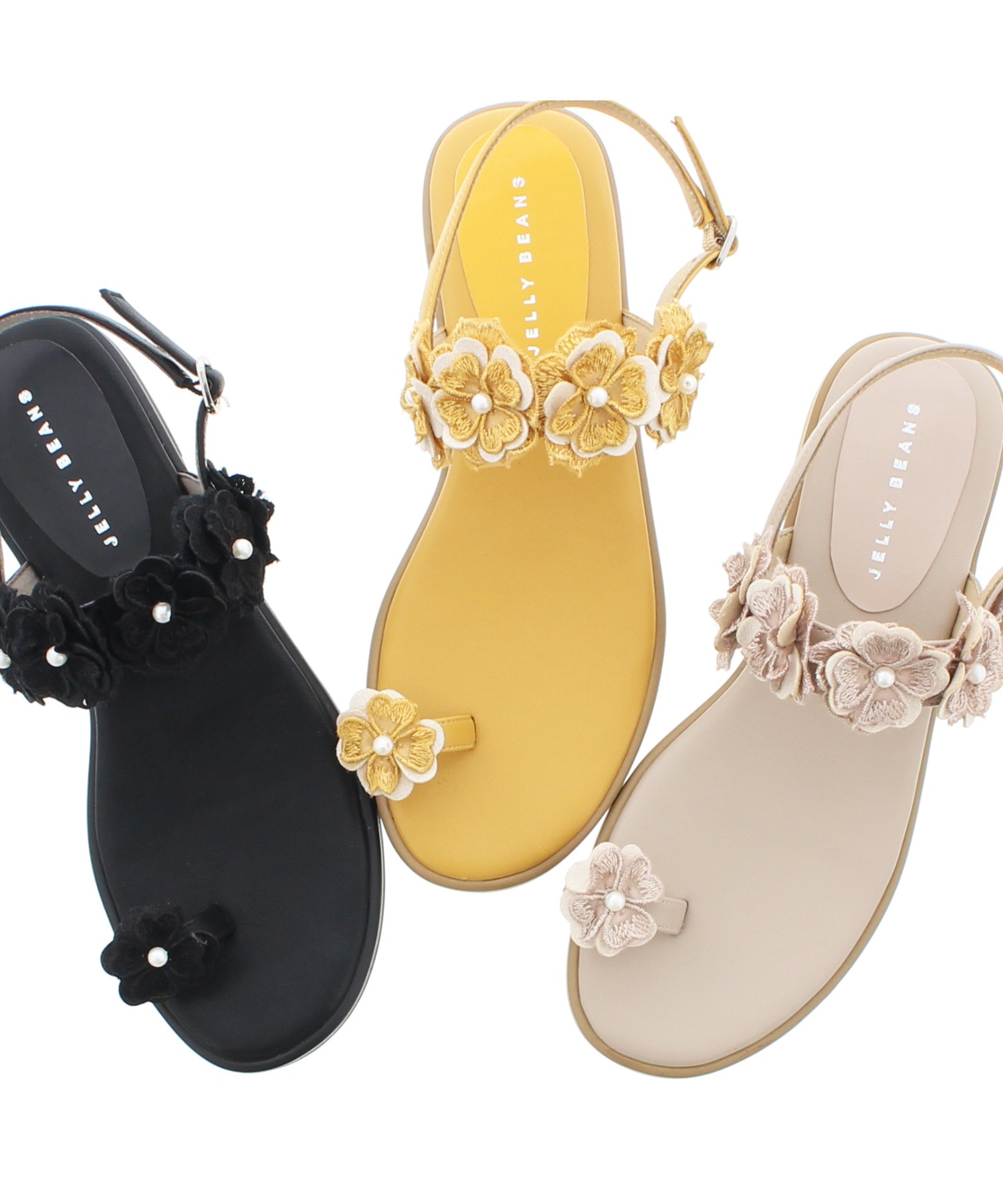 JELLY BEANS 「JELLY BEANS」 フラットサンダル S ベージュ