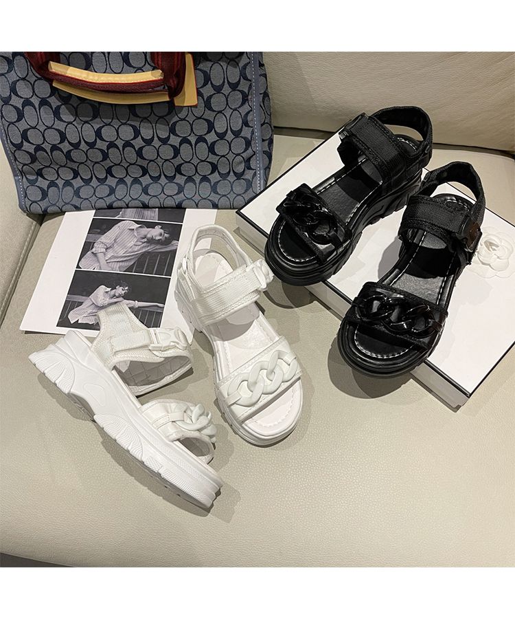 即完予感 CHANEL 厚底 サンダル スポーティー フットベルト ロゴ org.jpg