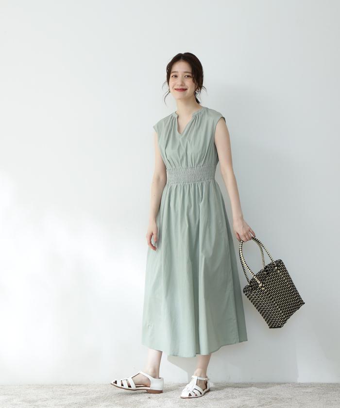 ハイウエストシャーリングマキシワンピース《S Size Line