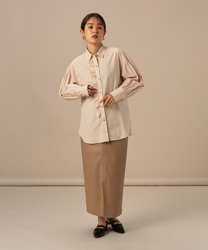 ノーリーズ Nolley's ソフィー 25SS フリルブラウス 長袖 38 白 ホワイト /AT ■OS レディース セール 50%OFF】前立てフリルシャツ(504773789) | ノーリーズ