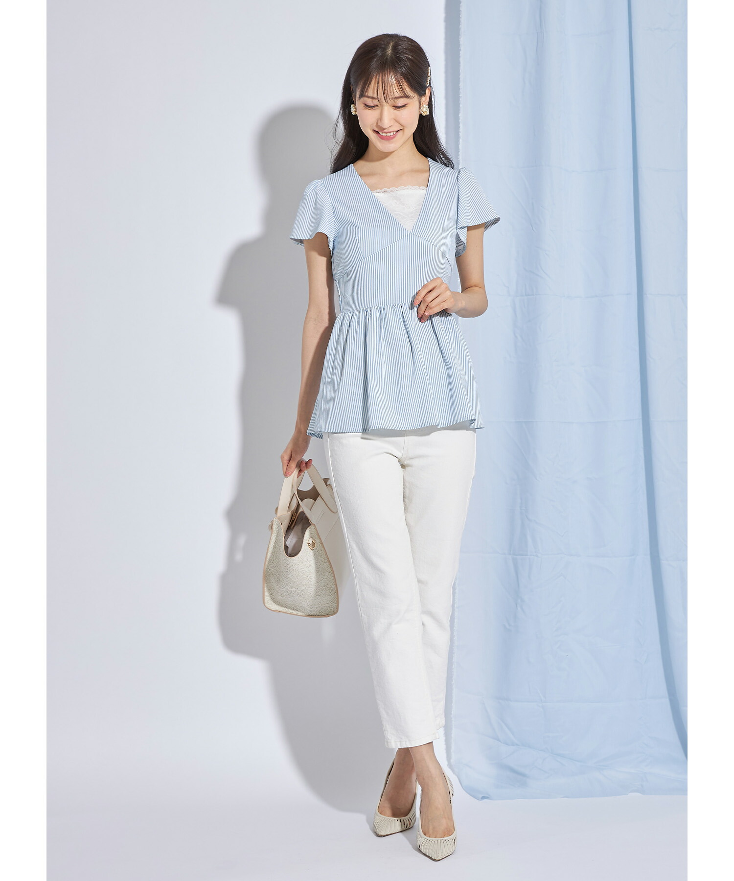 新品未使用　tocco closet ツイードペプラムジレ　ブラック　Ｍ ツイードペプラムジレ