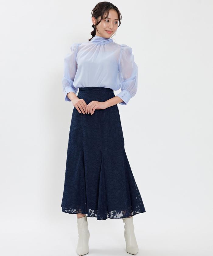 DOUBLE STANDARD CLOTHING◆ボウタイシアーシャツ/FREE/アイボリー/0504-180-243 DSC / ボウタイシアーシャツ(WEB限定)(SALE) TOPS Night STORE