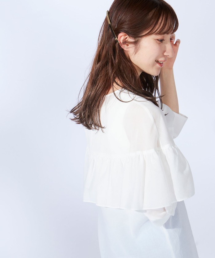 WEB限定】コットンシフォン フリル ブラウス | 23区(23KU