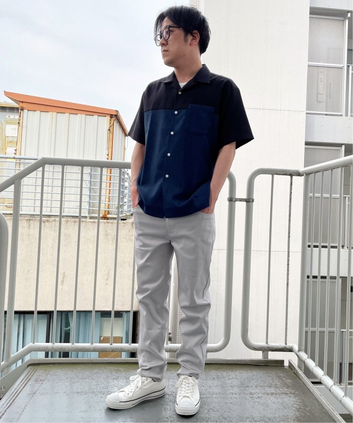セール50%OFF】バイカラーオープンカラーシャツ(504513926