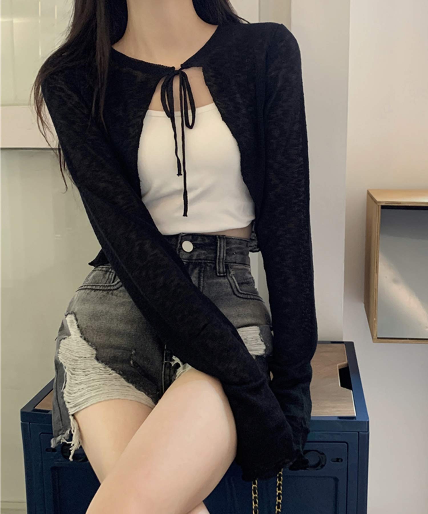 セール】ショップニコニコ ShopNikoNiko フロントリボン シアー