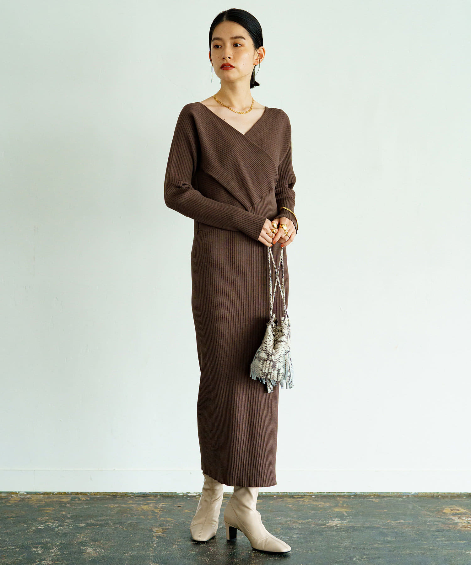 セール 70%OFF】【Loungedress】アシメリブワンピース(504461376