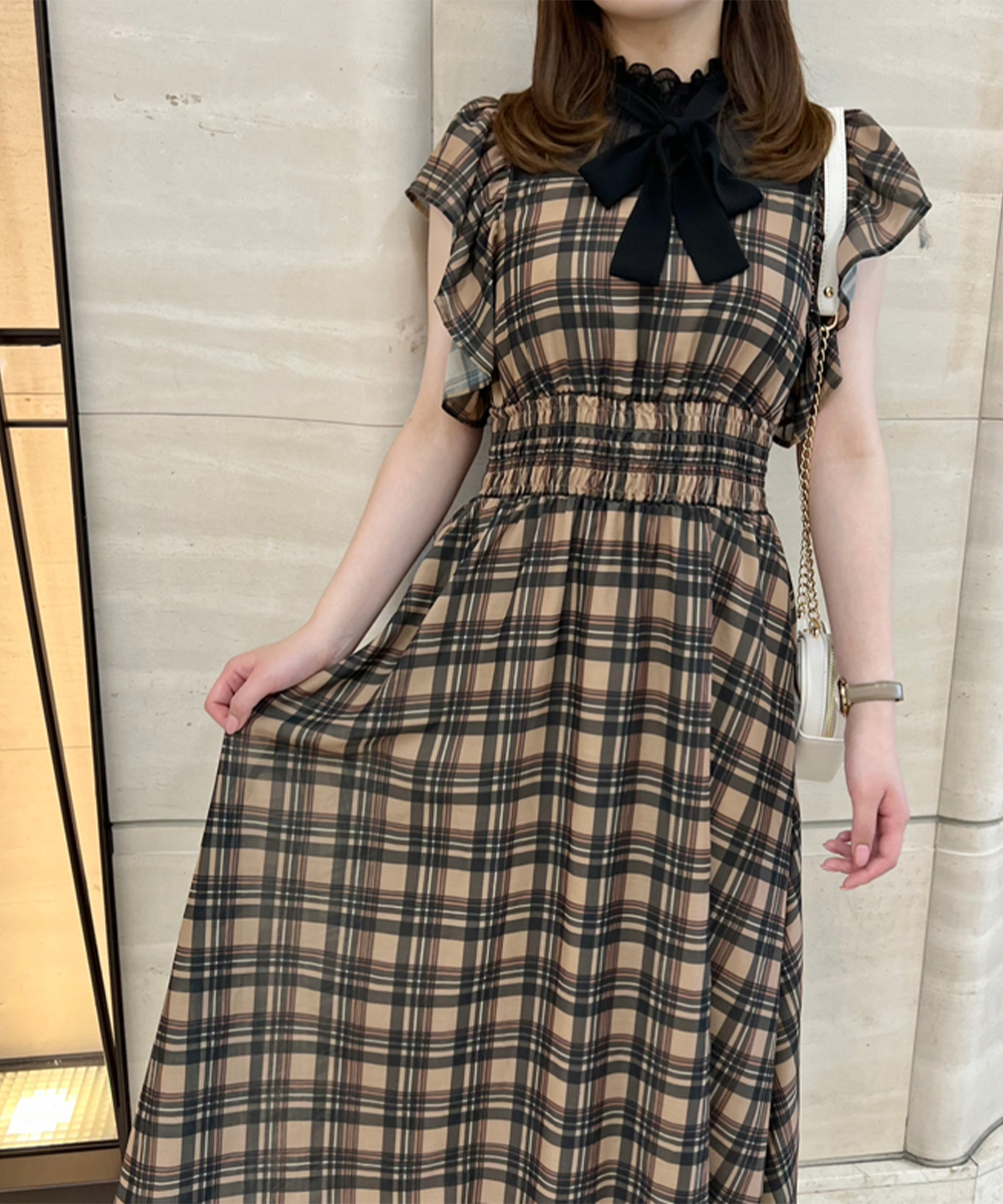 セール 70%OFF】シアーチェックワンピース(504794467 セール 70%OFF】シアーチェックワンピース(504794467