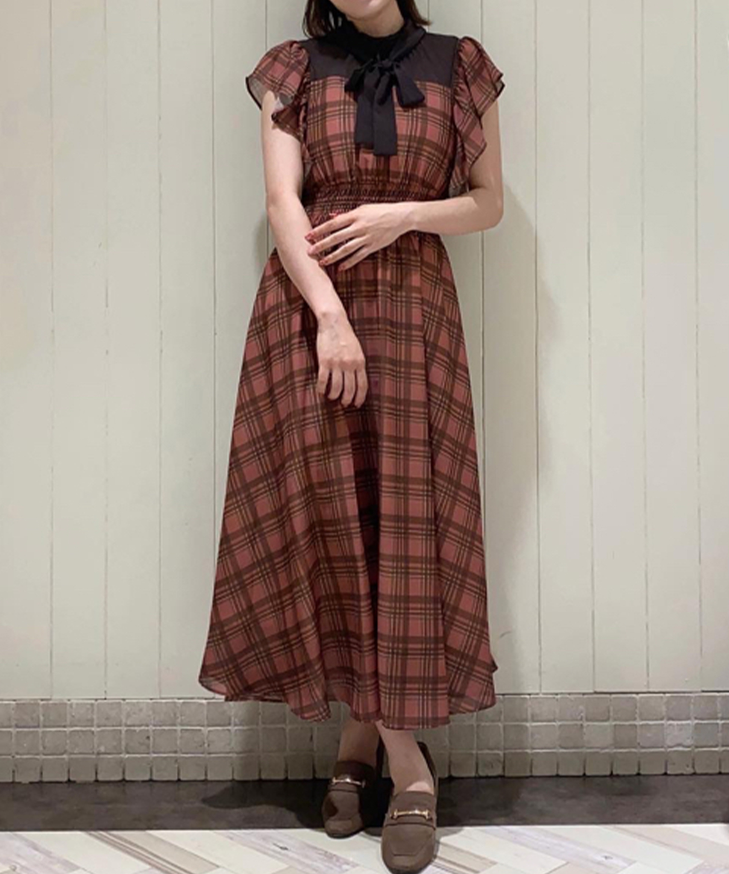 セール 70%OFF】シアーチェックワンピース(504794467