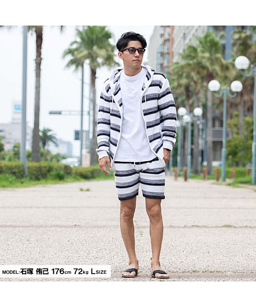 セール20%OFF】SB select ボーダーニットパーカーセットアップ