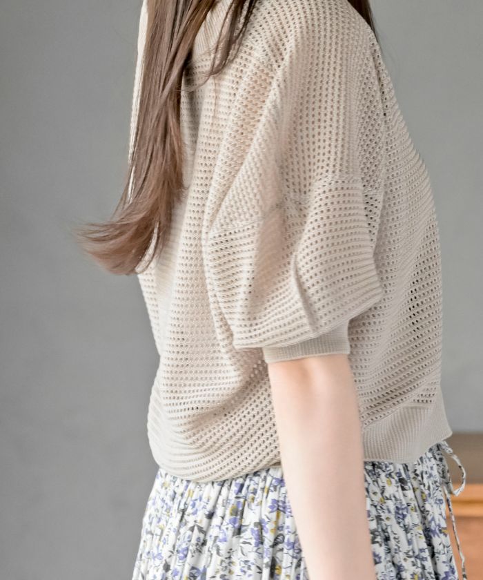 カーディガン 「DIDOT.」メッシュニットハーフカーディガン レディース Didot.showroom カーディガン 「DIDOT.」メッシュニットハーフ
