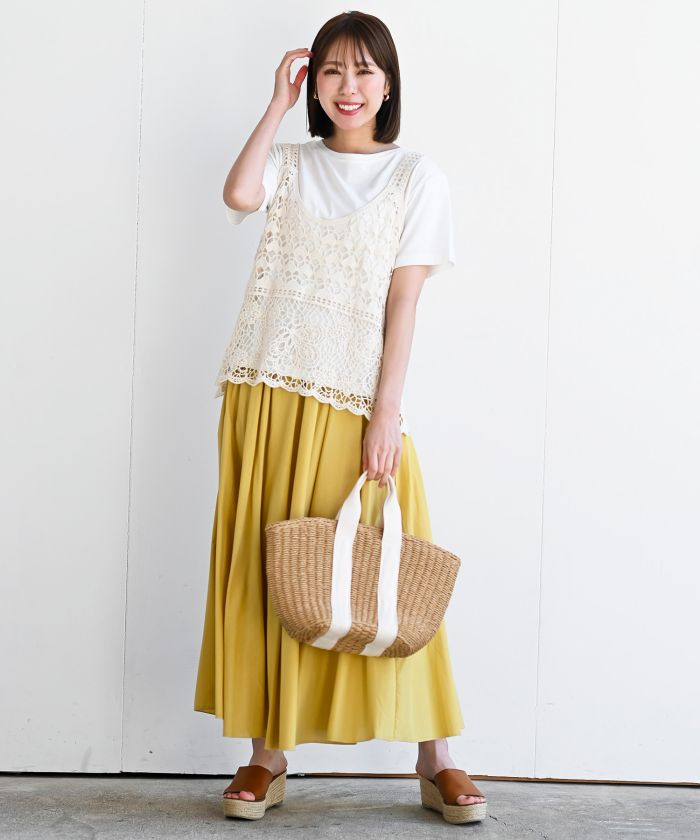 Tシャツセットカギ針ビスチェアンサンブル(504800385) | アール