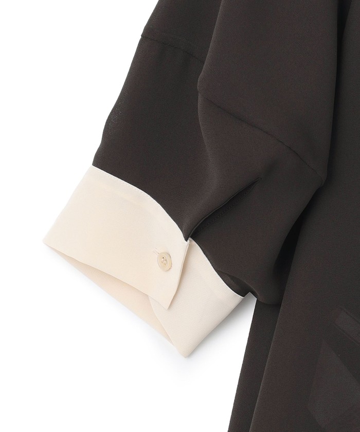 BEIGE. ベイジ　　BOUIN / ブラウス　バイカラー　シアーブラウス BEIGE. ベイジBOUIN / ブラウスバイカラーシアーブラウス