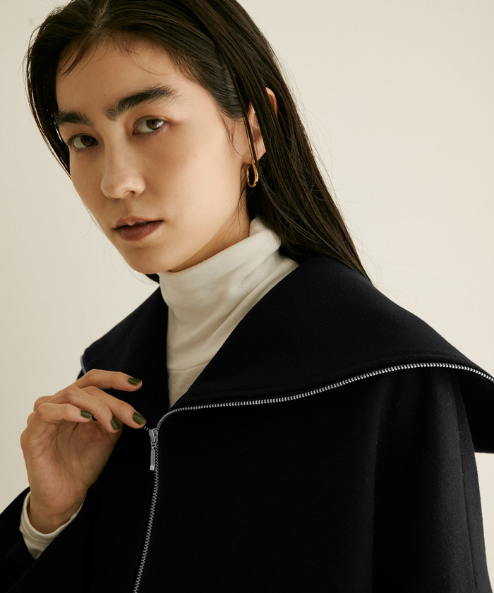 セール 50%OFF】WOOLLETジップショートコート(504803057 セール 50%OFF】WOOLLETジップショートコート(504803057