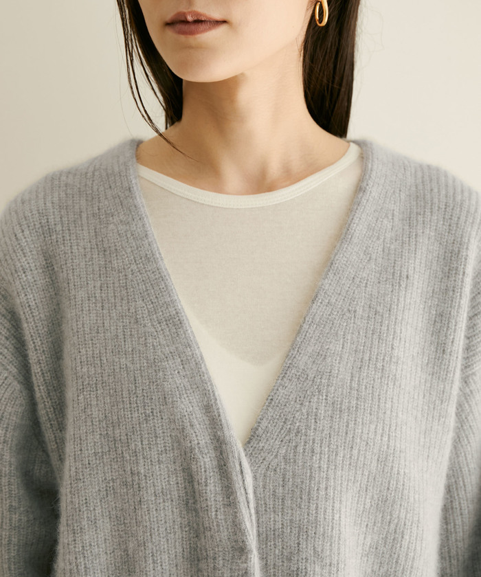 セール 40%OFF】フォックスウール片畦ニットカーディガン