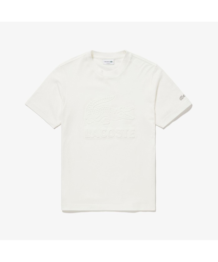 ラコステ LACOSTE エンボスグラフィックインディゴ鹿の子地T