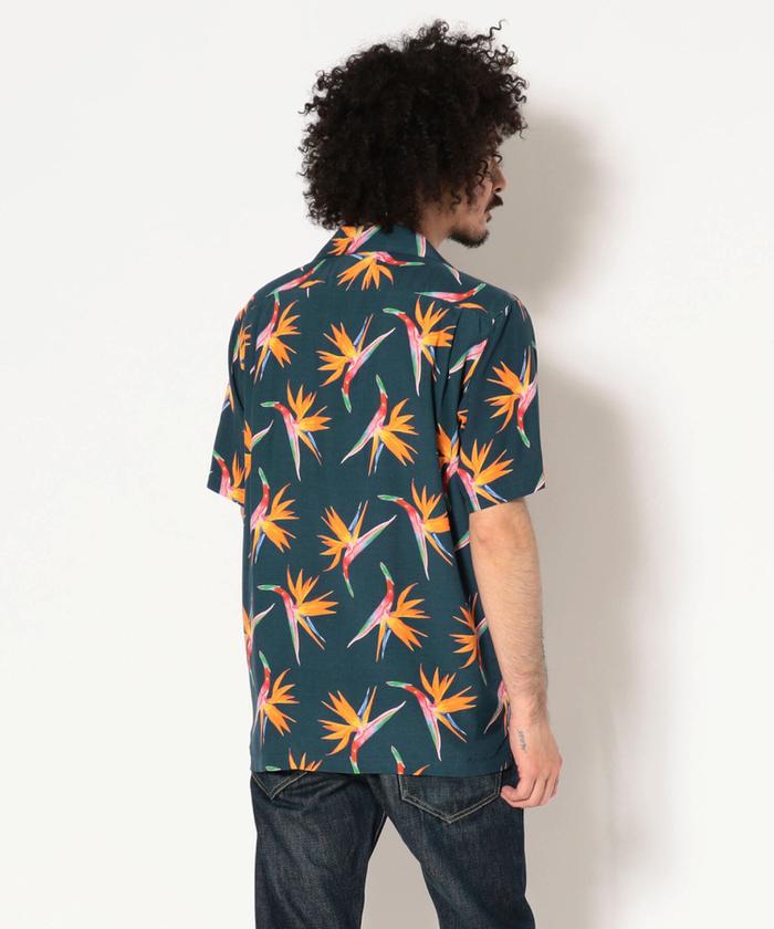 アロハブロッサム 極楽鳥花 BIRDS OF PARADISE シャツ 44 青 アロハブロッサム 極楽鳥花 BIRDS OF PARADISE シャツ 44 青