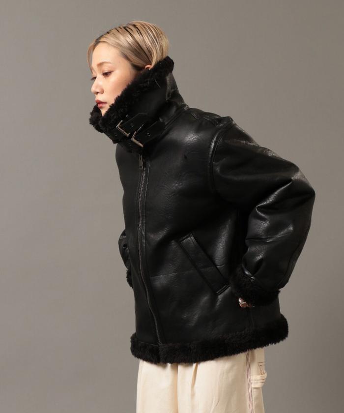 セール】RETROGRADE/レトログレード/ECO MOUTON JACKET/エコムートン お得なキャンペーンも レトログレード エコムートン B3 ボンバージャケット レザージャケット