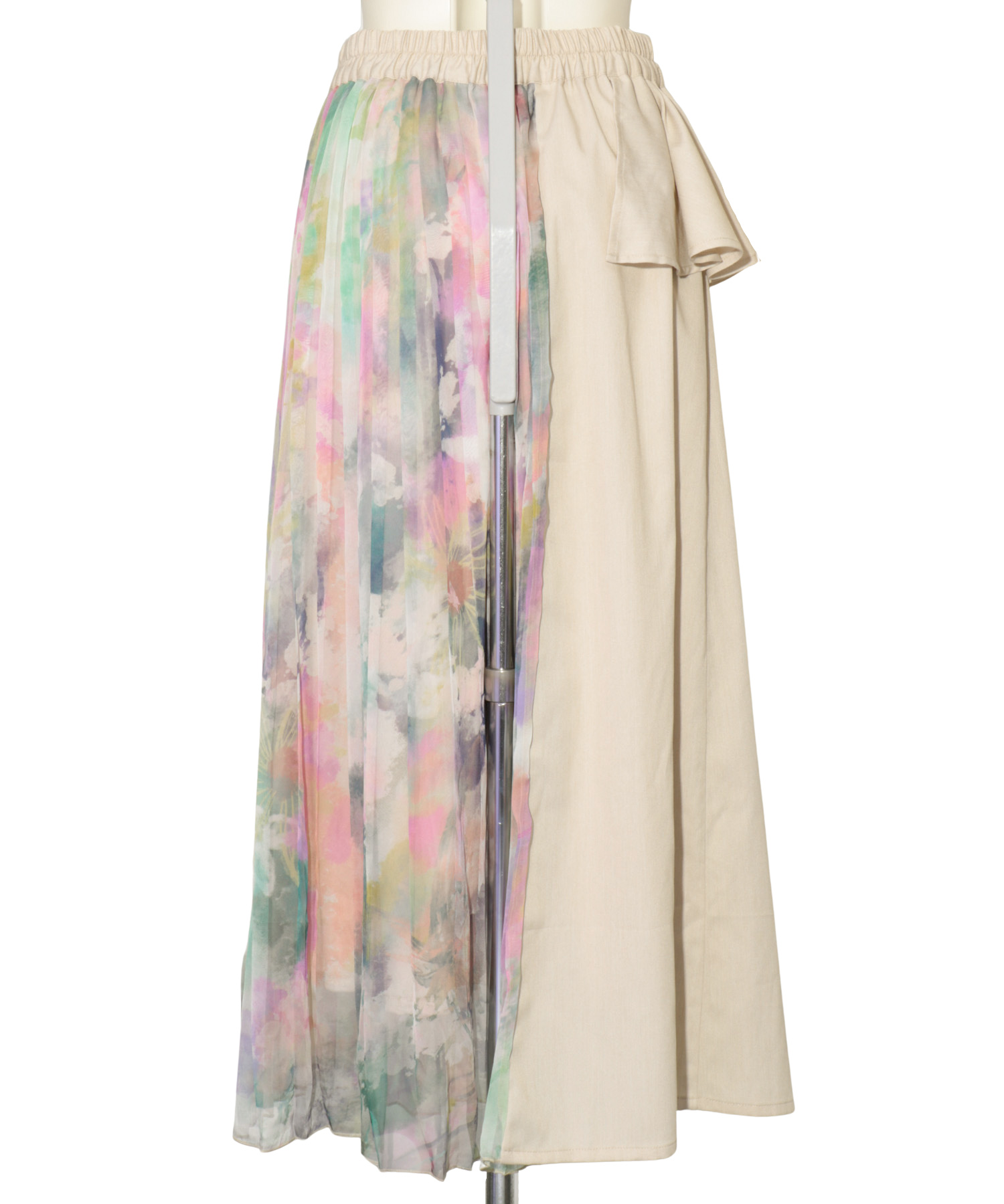 ZIMMERMANN 総柄プリーツロングスカートベルト付