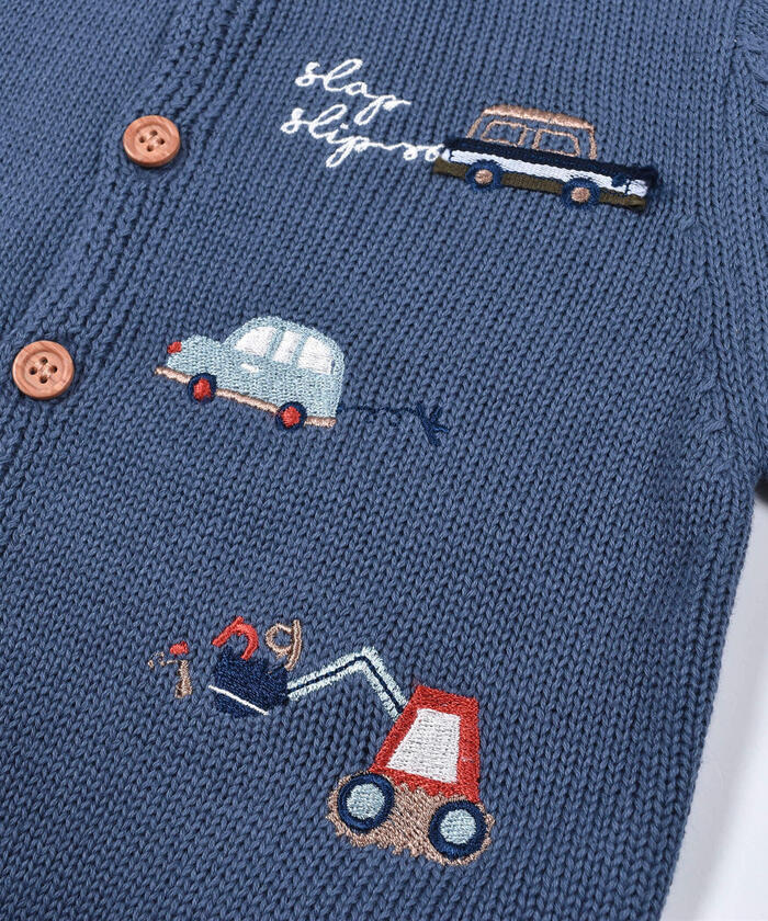 チェリー 花 くるま はたらくくるま 刺繍 コットン ニット