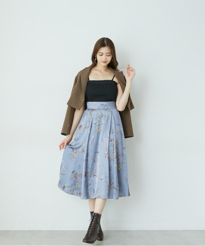 セール 50%OFF】ハンドドローイングフラワースカート(504811827
