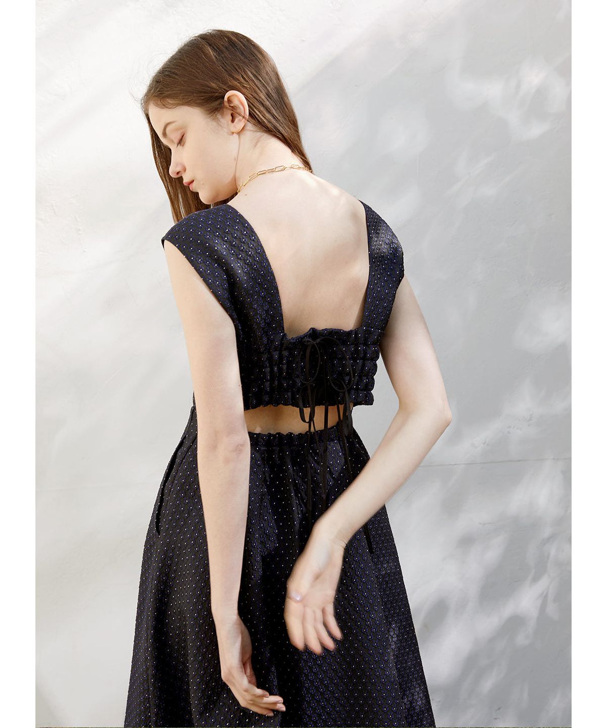 【極美品】COEL コエル バッククロスワンピース 黒　カットソーワンピース 極美品】COEL コエル バッククロスワンピース 黒 カットソー